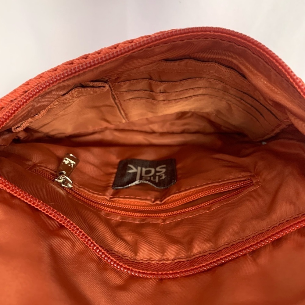 The Sak Crocheted Mini Soft Fully Lined Crossbody Shoulder Bag Orange - Picture 5 of 14